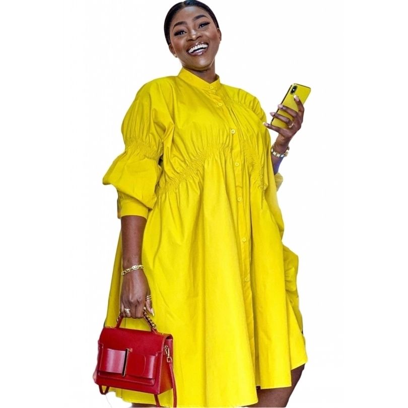 Automne Robes africaines pour femmes Vementation Femme Dashiki therate jaune robe africain vêtements dashiki ankara robes mesdames 220706