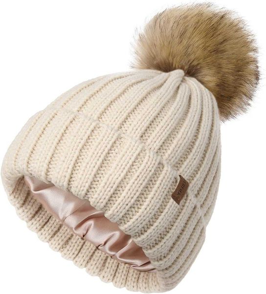 Bonnets d'automne et de football, bonnet tricoté chaud essentiel, casquette de boule de laine pour femmes, 6DCOJ