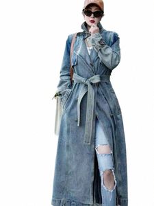 Herfst en lente Denim Lg-jas Vrouw Luxe damesjassen Damesjassen Jassen Trenchcoat Vrouwelijke Traf Trenchcoat voor dames 65ih #