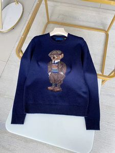 Pull à col rond avec ours brodés de dessin animé pour femme, chemise, nouvelle collection automne et hiver 2028
