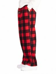 Automne et hiver Pantalons à carreaux rouges noirs Pantalons de fête de Noël Sports décontractés Pantalons à jambes droites en vrac pour hommes American Re H4tf #