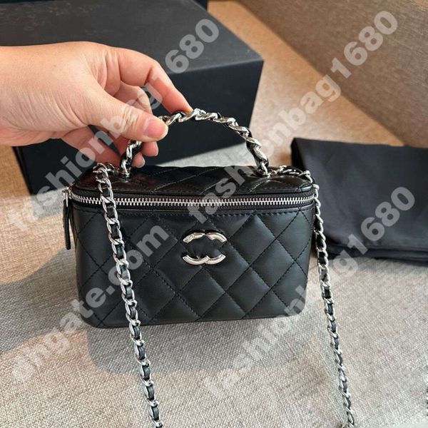 Automne et hiver noir argent petite boîte sac à main pour femmes nouveau sac à chaîne Lingge sac à bandoulière unique sac de travail sortant portable