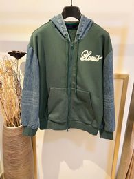 Herfst en winter merk designer hoodie mode jeans materiaal stiksels ontwerp Amerikaanse maat knappe hoodie luxe hoogwaardige hoodie voor mannen