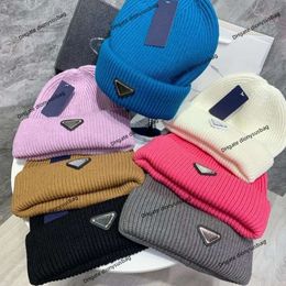 Chapeau de marque d'automne et d'hiver Luxury Nouveau style classique triangle inversé fer tricot de fer coréen Version coréenne Couple de laine polyvalente humide