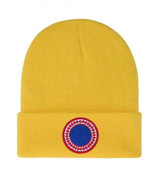 Otoño e invierno Canadá Gorro de punto Gorro de lujo para hombres y mujeres Logotipo bordado unisex Sombreros mezclados de lana de ganso Alta calidad al aire libre cálido sin ala D-17