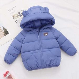 Veste rembourrée pour enfants d'automne et d'hiver, veste rembourrée pour garçons, veste chaude à capuche, vêtements d'hiver pour filles 211025