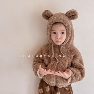 Herfst- en winterwinterkleding voor kinderen, kort, pluche gewatteerd jack