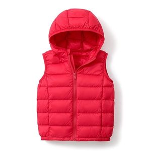 Automne et hiver enfants gilet canard vers le bas chaud manteau à capuche garçon fille vêtements d'extérieur infantile veste sans manches 90% vêtements pour enfants 211203