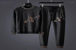 Modèle d'automne et d'hiver Jacquard Casual Suit Men039 Trend Korean Sports avec Men039s Twopiece Handome13289485