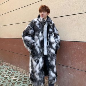 Manteau de fourrure pour hommes, automne et hiver, Imitation mode décontractée, veste ample de rue LDSO