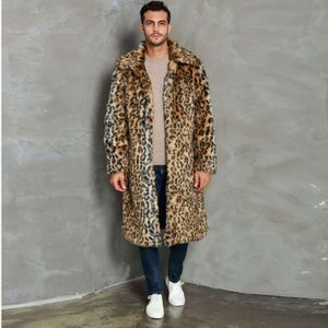 Herfst en winter designer stijl heren vierkante kraag imitatiebont lange jas verdikte modieuze veelzijdige windjack NP2P