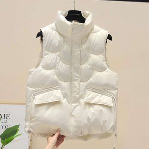 Gilet en duvet de coton pour femme, veste ample, visage brillant, étudiante coréenne, automne et hiver