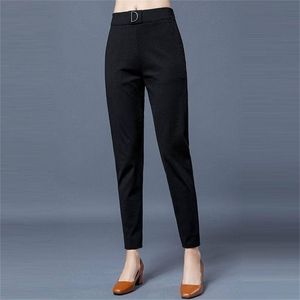 Pantalon sarouel de mode d'automne et d'hiver lâche taille haute pantalon à rayures verticales décontracté plus velours femmes 210527
