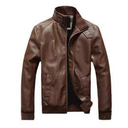 Automne et hiver mode hommes vêtements en cuir PU Version coréenne mode col debout veste en cuir S-5XL 240104
