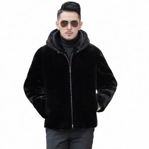 Otoño e invierno, chaqueta de visón de imitación, abrigo cálido acolchado de felpa para hombre, ropa de abrigo de leopardo para hombre, abrigo de talla grande J4B4 #