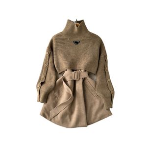 Herfst en winter zachte mode-stijl designer trui dames 2-delige elegant gebreide vest set van huishoudelijk eersteklas hoofdmerk