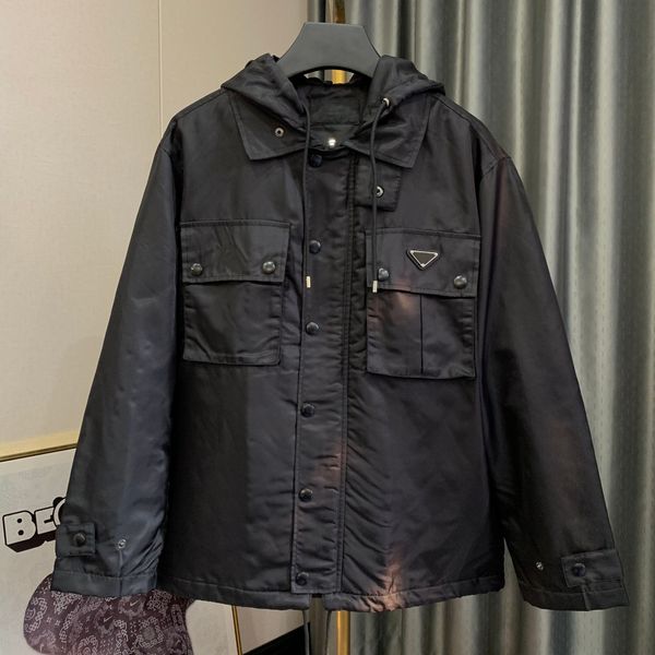 Automne et hiver veste de haute qualité pour hommes mode poche couture conception veste cargo à fermeture éclair noire veste de créateur de luxe de marque supérieure