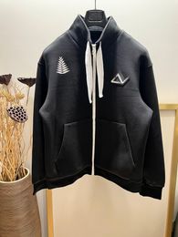 Herfst en winter high-end designer hoodie Amerikaanse maat hoogwaardige bedrukte zwarte rits vest luxe merk heren hoodie