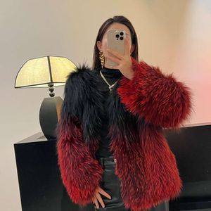 Automne et hiver célébrité d'internet nouveau manteau de fourrure tissé de renard argenté haut de gamme pour les jeunes femmes 890744