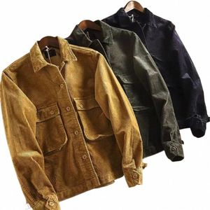 Automne et hiver veste en velours côtelé japonais chemise de travail pour hommes veste décontractée 87mQ #