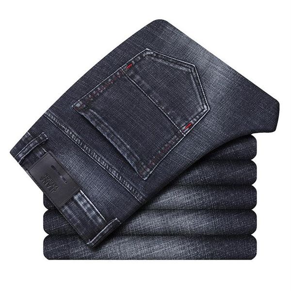 Jeans d'automne et d'hiver pantalons en denim coupe régulière pour hommes pantalons ajustés de créateur pour hommes noir bleu nouveau en 2020235A