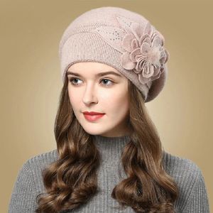 Automne et hiver édition coréenne mode polyvalent cheveux de lapin tricoté chapeau de laine pour les femmes épaissi et en peluche chaud oreille protéger 240102