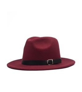 Automne et hiver coréen plaine chapeaux de laine boucle de ceinture grand bord feutre chapeau plaine chapeau de haute qualité 2020 nouvelle mode chapeau rond20890356963188