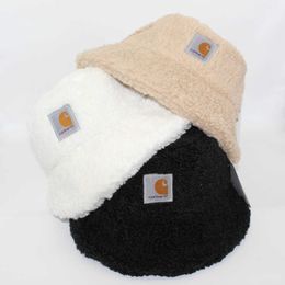 Chapeau de pêcheur pliable en laine d'agneau d'automne et d'hiver, chapeau de bassin coréen de couleur unie, même chapeau de pêche pour hommes et femmes, chapeau de skateboard