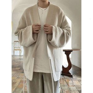 Pull paresseux d'automne et d'hiver, Cardigan tricoté pour hommes, haut d'extérieur de Style chinois, col en v Vintage pour femmes, veste de Niche