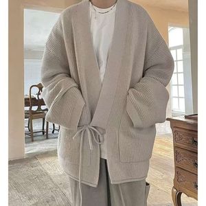 Luie trui voor herfst en winter, gebreid vest voor heren, bovenkleding in Chinese stijl met een gevoel voor vintage V-hals, nisjasje