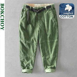 Automne et hiver hommes coton Vintage couleur unie pantalon décontracté en velours côtelé GML04-Z322 210715