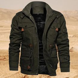 Vestes tendance pour hommes, manteaux militaires multipoches, haute qualité, coton décontracté, épais et chaud, Parkas, automne et hiver, 240124