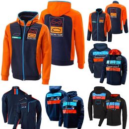 Sweat à capuche pour moto, automne et hiver, équipe de course de moto, sweat-shirt à fermeture éclair, chaud, à la mode, pour motocross, veste pour hommes