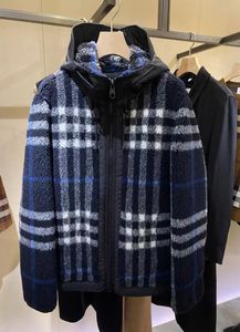 Herfst en winter nieuw merk designer jas mode geruit fleece materiaal Amerikaanse maat losse versie knappe heren casual jas