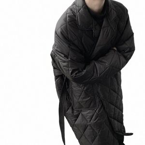 Automne et hiver nouveaux vêtements persalité lâche mi-longueur mince manteau en coton hommes et femmes tempérament coupe-vent veste n0Qf #