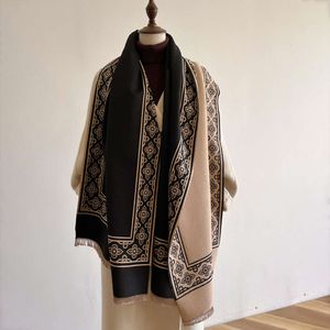 Herfst en winter nieuwe mode kasjmier sjaal dames gekleurde etnische stijl dual-purpose airconditioning sjaal student nekdecoratie