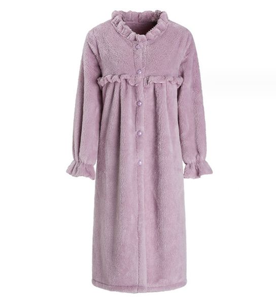 Robe extérieure épaisse en flanelle, confortable et chaud, joli ensemble romantique pour la maison, nouvelle collection automne et hiver