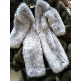 Manteau de fourrure mi-long en herbe de renard pour femmes, coupe-vent coupe-vent coréen, grande taille, chaleur, nouvelle collection automne et hiver 887885