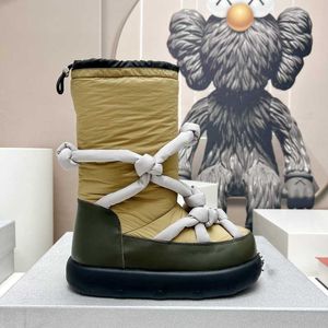 Automne et hiver nouvelle intégration de fourrure bottes de neige avec nœud de corde bottes pour femmes bottes simples chaussures en coton en Europe et aux États-Unis bottes spatiales bottes de ski 120723a