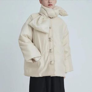 Automne et hiver nouvelle écharpe ample à boutons torsadés brillants avec veste en coton