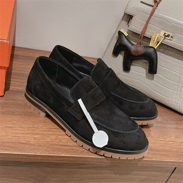 Otoño e invierno nuevos mocasines zapatos de conducción casuales de cuero zapato de tacón bajo tamaño 35-40