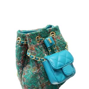Mini mochila de tweed para mujer, diseñador de moda de lujo, Hardware, cadena de metal, bolso cruzado súper todo en uno, novedad de otoño e invierno