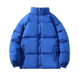 Manteau en coton pour hommes, édition coréenne, ample, grand col debout, épais et chaud, décontracté, nouvelle collection automne et hiver