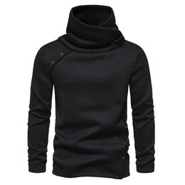 Automne et hiver nouveaux hommes mode décontracté col haut tricots Style britannique hommes pull à col empilé