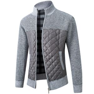 Herfst en winter nieuwe heren gebreide trui Koreaanse versie trendy bovenkleding met pluche en dik vest trui jasje