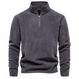 Outono e inverno nova camisola masculina levante-se pescoço meio zíper manga longa tamanho europeu cross border tendência versátil topo masculino