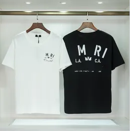 Otoño e Invierno Nueva Camiseta Clásica para Hombre Letra Impresa Algodón Talla Grande Manga Corta para Hombres y Mujeres Comercio Exterior Estilo Popular Camiseta Casual Media Manga