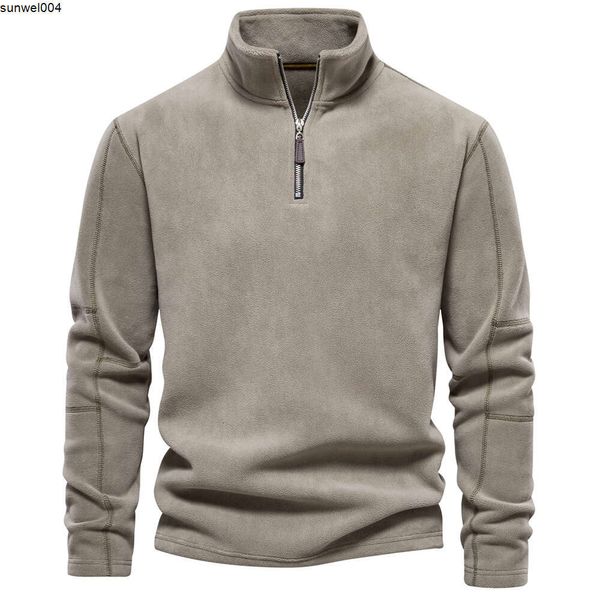 Pull à col montant et demi-fermeture éclair pour homme, manches longues, Style européen, haut polyvalent, nouvelle collection automne et hiver, B8j5