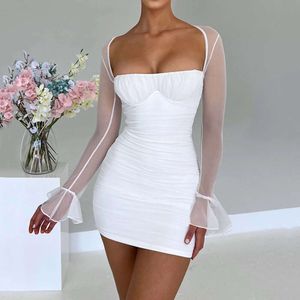 Automne et hiver Nouveau tiktok robe de femme tendance mode sexy fille épicée à manches longues hautes