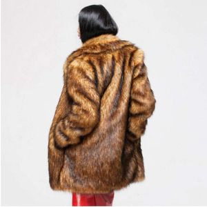 Herfst en winter nieuwe damesbont imitatie vossenhaar halflange jas verdikte warme windjack groot 583951